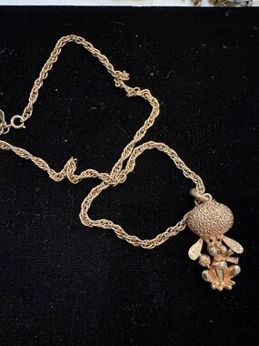 Sarah Coventry Gold-Tone Teddy Bear Pendant Necklace